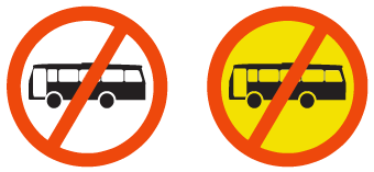 Buses prohibited sign